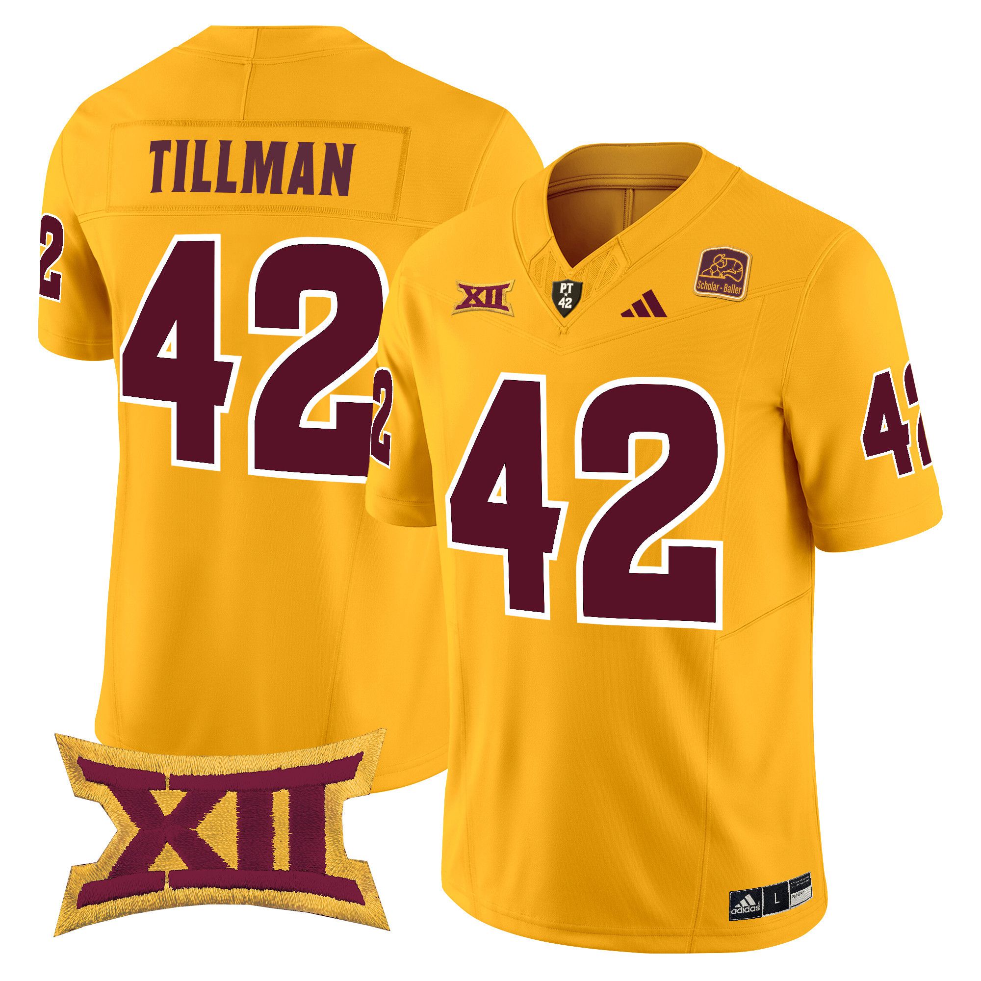 Men Arizona State Sun Devils #42 Tillman Yellow 2024 Vapor Limited NCAA Jersey